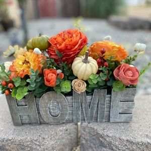 HOME perfect for mantle or table. 12” Silk and Sola